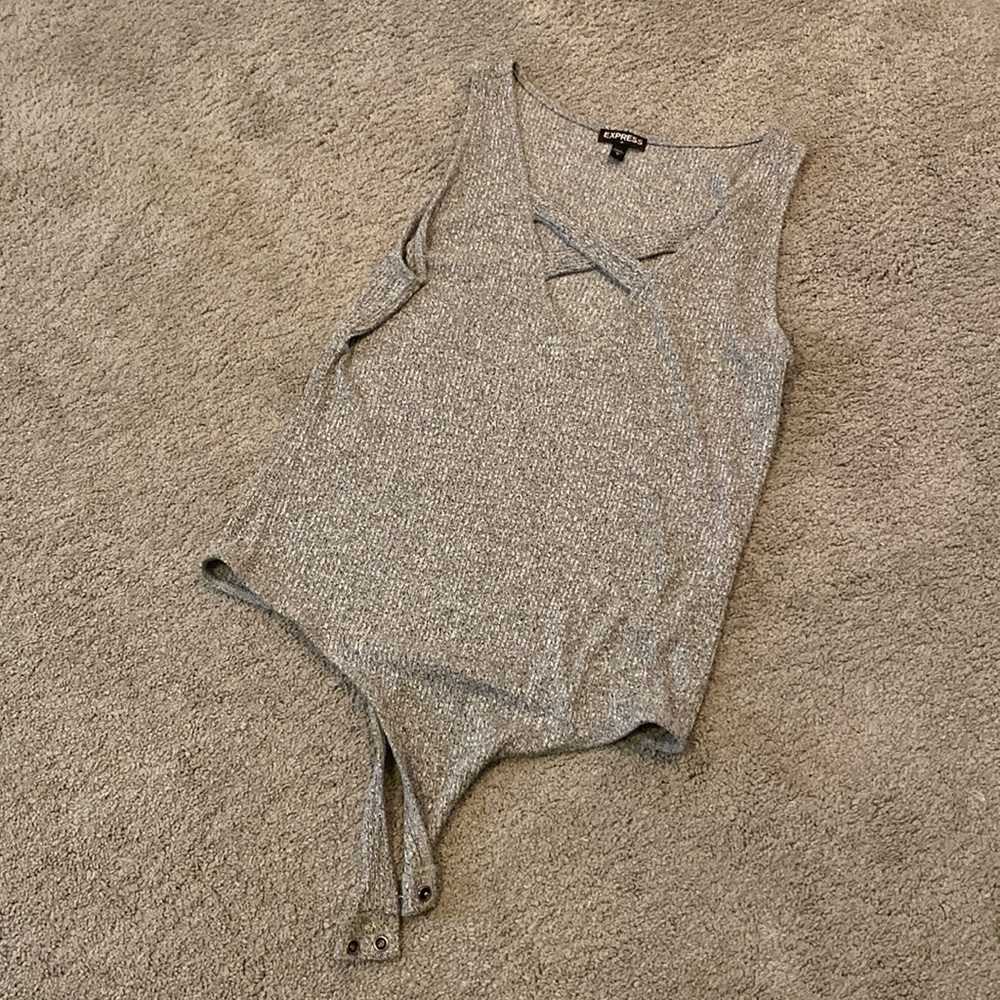 Express Grey Knit Bodysuit